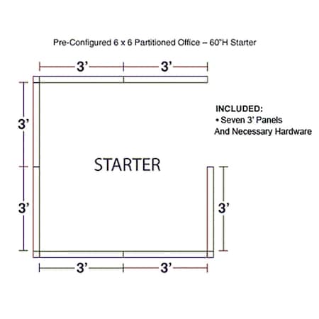 Interion By Global Industrial 72 in D X 60 in H, 72 in W X Fabric Panels / Wood Frame / Steel Connectors, Gray 236619GY